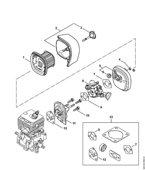 Air filter, Spacer flange BG 86 C-E D, BG 86-D Blowers (BG, BR) BG 86 C-E D Stihl