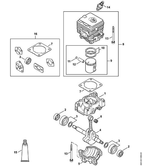 Crankcase, Cylinder BG 86-D, BG 86 C-E D Blowers (BG, BR) BG 86 C-E D Stihl