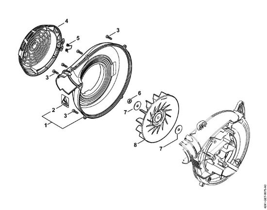 Fan housing outer, Fan wheel Blowers (BG, BR) BG 86-D Stihl
