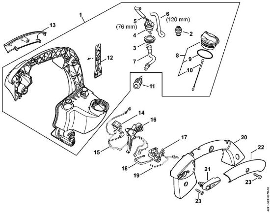 Handle frame Blowers (BG, BR) BG 86-D Stihl
