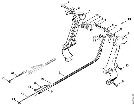 Control handle Blowers (BG, BR) BR 320 Stihl