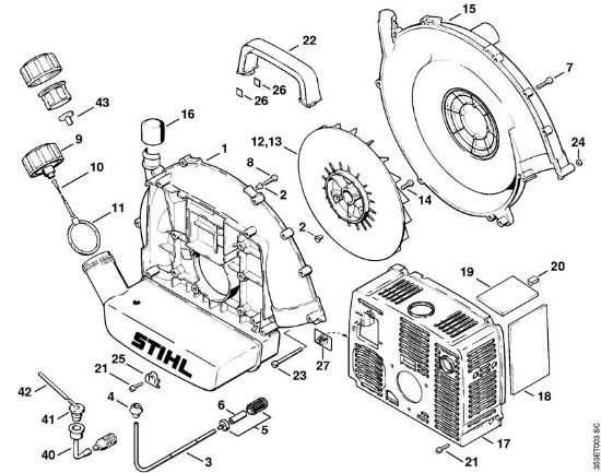 Fan housing Blowers (BG, BR) BR 320 Stihl