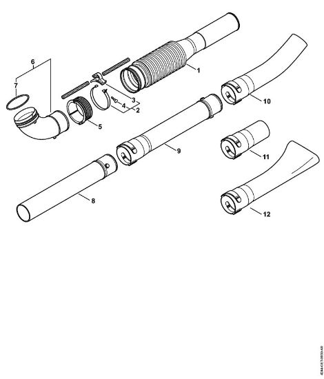 Pleated hose, Blower tube Blowers (BG, BR) BR 350 Stihl