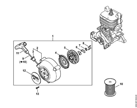 Rewind starter Blowers (BG, BR) BR 350 Stihl
