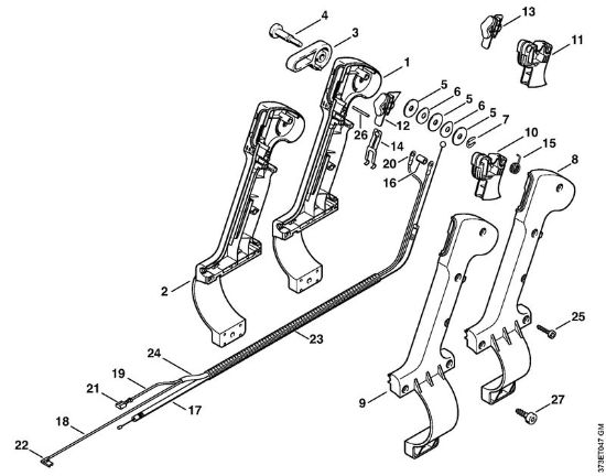 Control handle Blowers (BG, BR) BR 380 Stihl