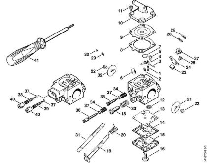 Carburetor HD-28, HD-29, HD-45 Blowers (BG, BR) BR 420 Stihl