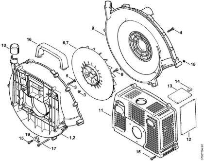 Fan housing Blowers (BG, BR) BR 420 Stihl