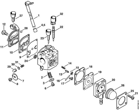 Carburetor C1Q-S112 Blowers (BG, BR) BR 45 C Stihl