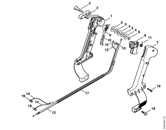 Control handle Blowers (BG, BR) BR 45 C Stihl