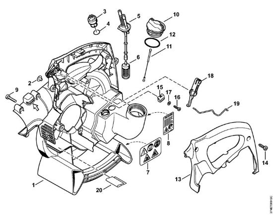 Fan housing, inside Blowers (BG, BR) BR 45 C Stihl
