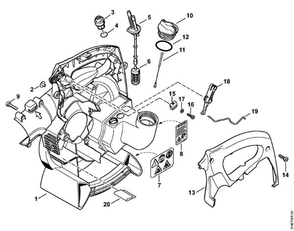 Fan housing, inside Blowers (BG, BR) BR 45 C Stihl