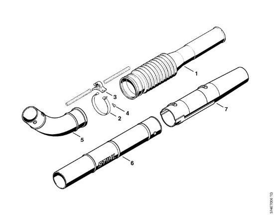 Pleated hose, Blower tube Blowers (BG, BR) BR 45 C Stihl