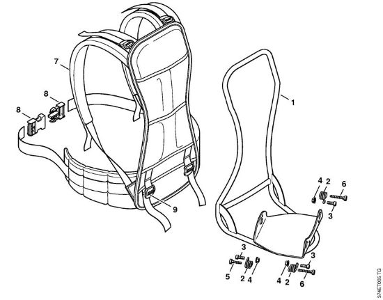 Support frame Blowers (BG, BR) BR 45 C Stihl
