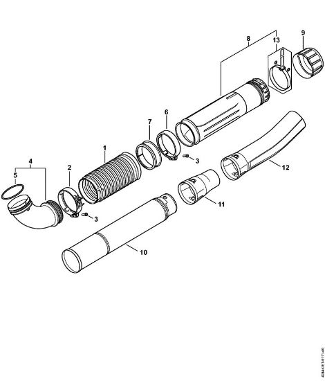 Pleated hose, Blower tube Blowers (BG, BR) BR 450 Stihl