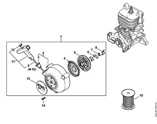 Rewind starter BR 450 Blowers (BG, BR) BR 450 Stihl
