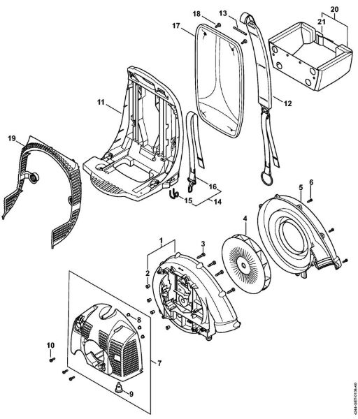 Fan housing, shroud, backplate BR 450 C-EF Blowers (BG, BR) BR 450 C-EF Stihl