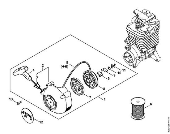 Rewind starter Blowers (BG, BR) BR 600 Stihl