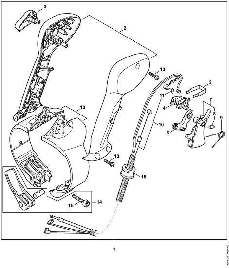Control handle Blowers (BG, BR) BR 700 Stihl