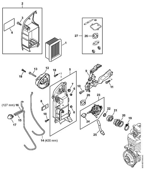 Air filter, Manifold Blowers (BG, BR) BR 800 C-E Stihl