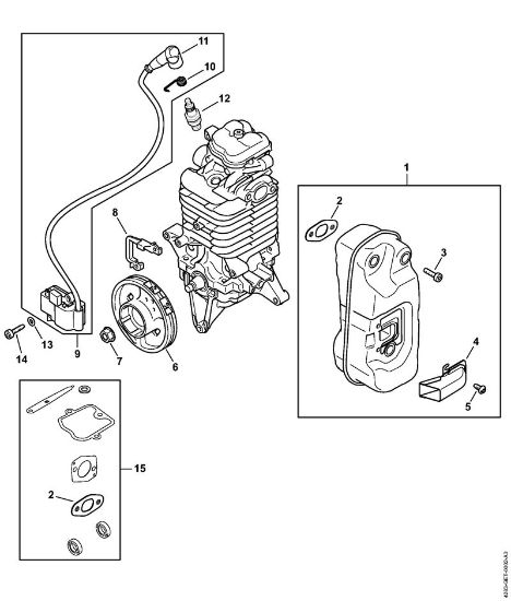 Muffler, Ignition system Blowers (BG, BR) BR 800 C-E Stihl