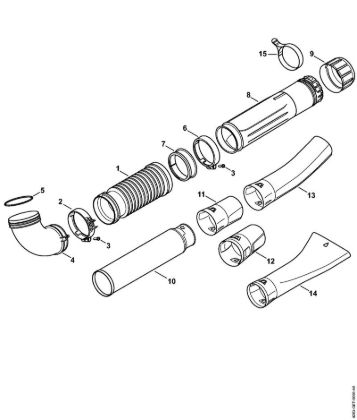 Pleated hose, Blower tube Blowers (BG, BR) BR 800 C-E Stihl