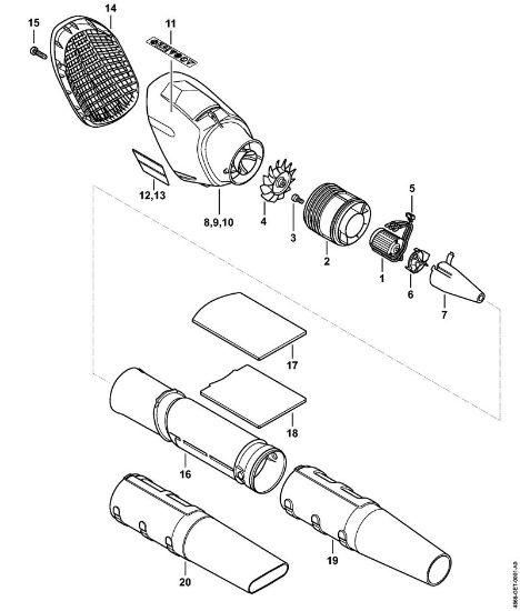 Electric motor, blower Cordless blowers (BGA) BGA 100 Stihl