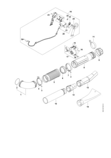 Picture of Pleated hose, Blower tube, Control handle BGA 300.0