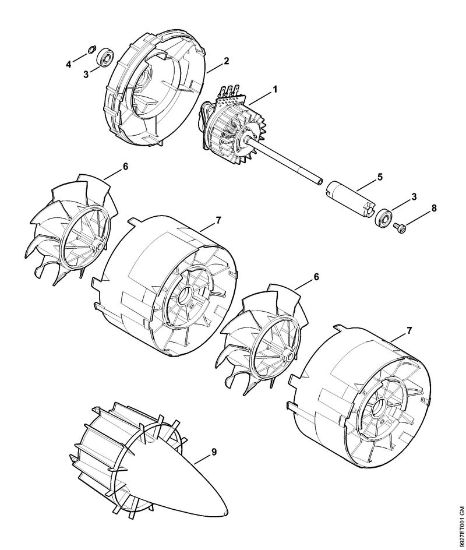Electric motor, blower Cordless blowers (BGA) BGA 85 Stihl