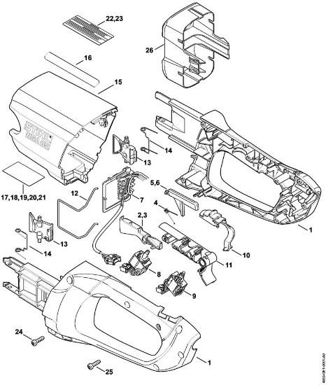 Handle housing, Cover Cordless blowers (BGA) BGA 85 Stihl