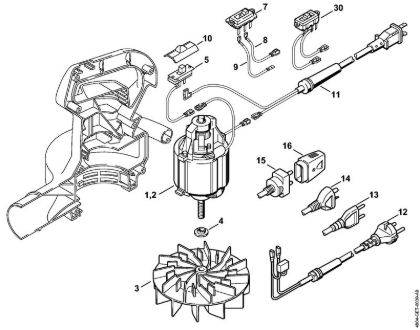 Electric motor BE 55 Electric blowers (BE, BGE) BE 55 Stihl