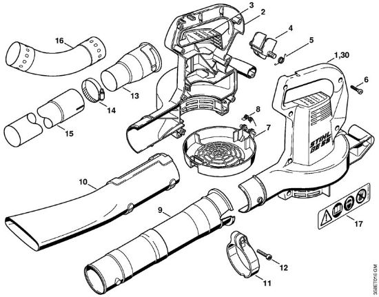 Housing BE 55 Electric blowers (BE, BGE) BE 55 Stihl