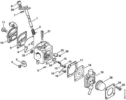 Carburetor C1Q-S55 (04.2001) Vacuum shredders (SH) SH 55 C Z KAT Stihl