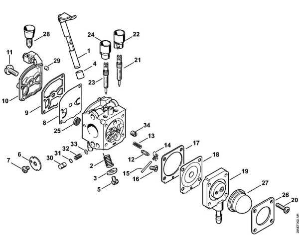 Carburetor C1Q-S68 Vacuum shredders (SH) SH 55 C Z KAT Stihl