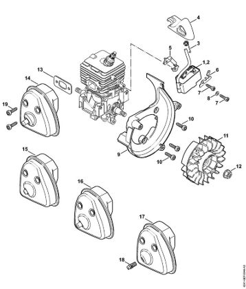 Ignition system, Muffler Vacuum shredders (SH) SH 56 Stihl