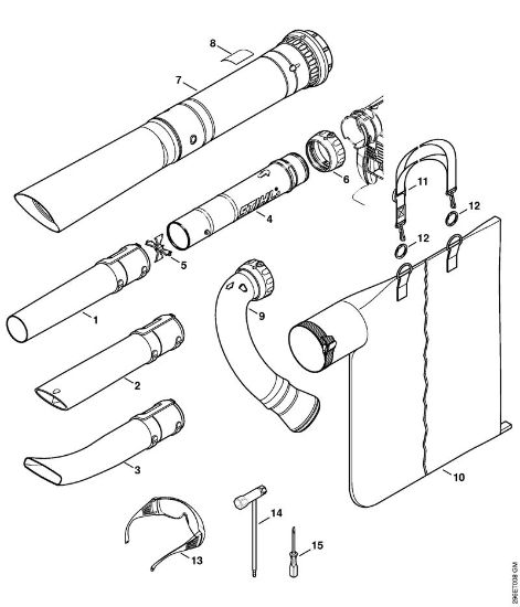 Nozzle, Vacuum attachment Vacuum shredders (SH) SH 86 C-E D Stihl