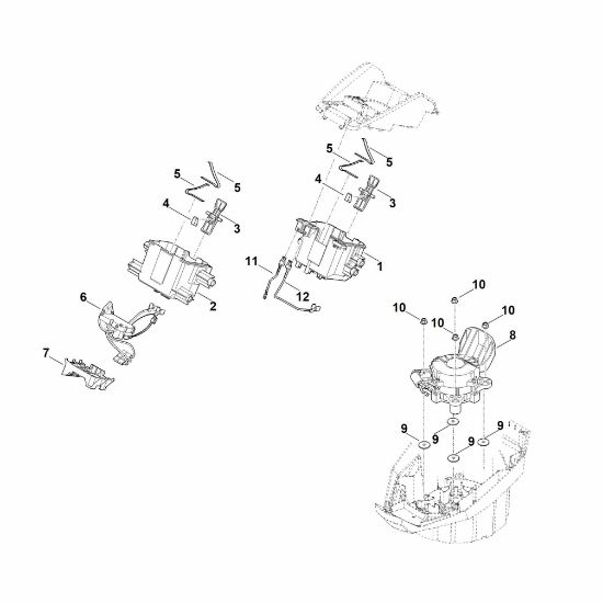 Picture of C - Battery bracket, electronics, motor MVC 600.1 X