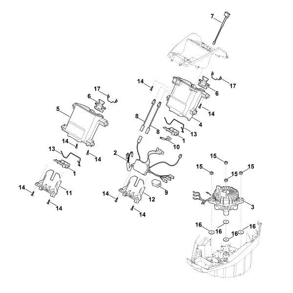 Picture of C - Battery bracket, electronics, motor MVP 600.0