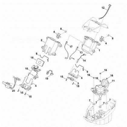 Picture of C - Battery bracket, electronics, motor MVP 600.1 VS