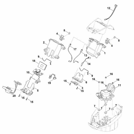 Picture of C - Battery bracket, electronics, motor MVP 600.1 VS
