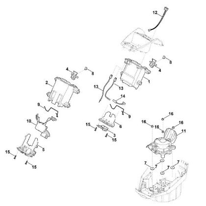 Picture of C - Battery bracket, electronics, motor MVP 850.1