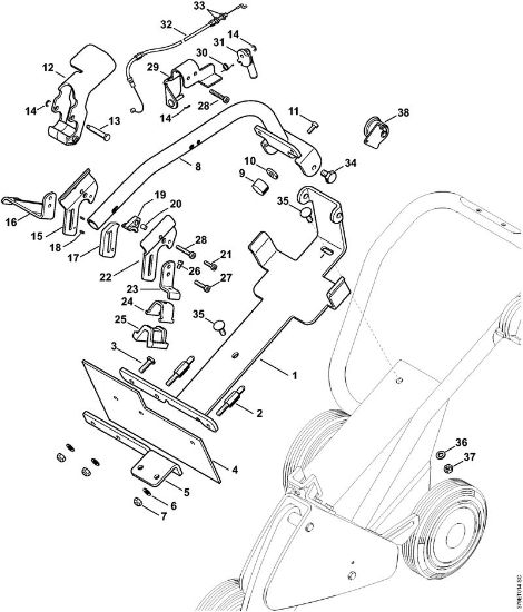 Support, Throttle control TS 410, 420 Cut-off machines (TS) FW 20 Stihl