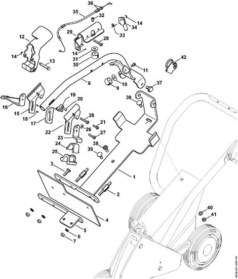 Support, Throttle control TS 480i, 500i Cut-off machines (TS) FW 20 Stihl