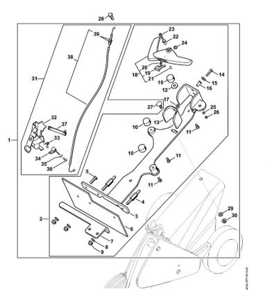 Support, Throttle control TS 700, 800 Cut-off machines (TS) FW 20 Stihl