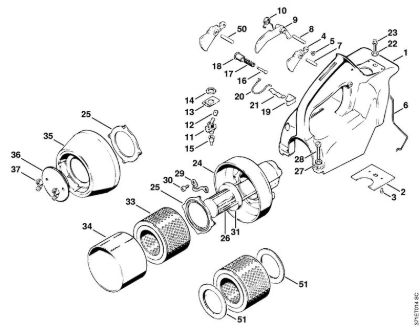 Shroud, Filter housing Cut-off machines (TS) TS 08 S Stihl