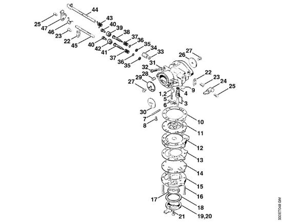 Carburetor HL-371 Cut-off machines (TS) TS 350 Stihl