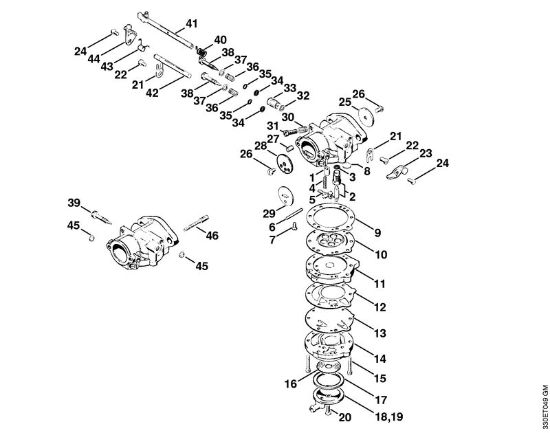 Carburetor HL-372 Cut-off machines (TS) TS 350 Stihl