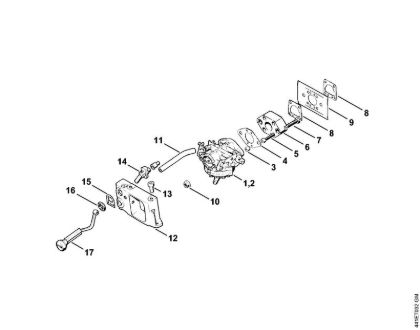 Carburetor, Adapter Cut-off machines (TS) TS 350 AVE Stihl