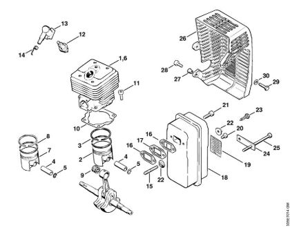 Cylinder, Muffler Cut-off machines (TS) TS 350 AVE Stihl