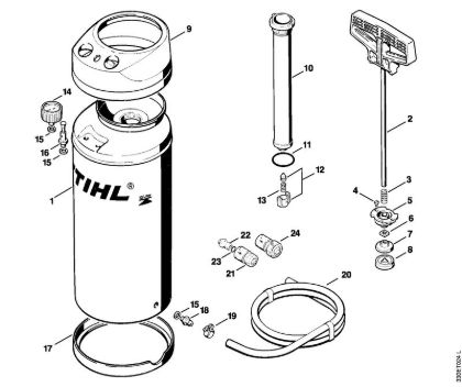 Pressurized water tank (23.1996) Cut-off machines (TS) TS 350 AVE Stihl