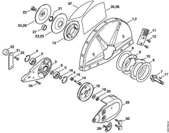 Support with guard Cut-off machines (TS) TS 360 Stihl
